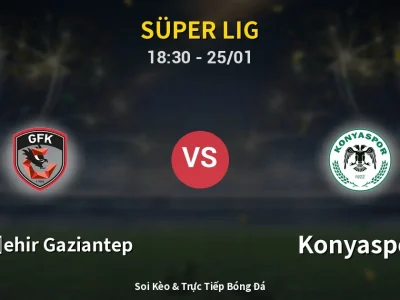 Kết Quả: Gazişehir Gaziantep 1-1 Konyaspor – Highlight & Bàn Thắng | Süper Lig