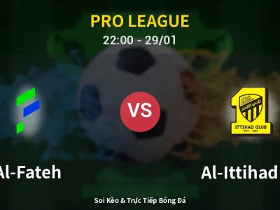 🔴 Trực Tiếp: Al-Fateh 0-0 Al-Ittihad FC – Link Xem Pro League (Full HD)