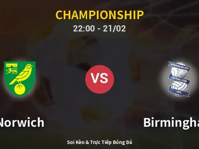 🔴 Trực Tiếp: Norwich 0-2 Birmingham – Link Xem Championship (Full HD)