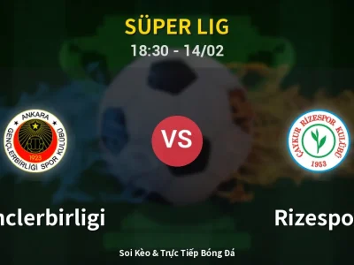 🔴 Trực Tiếp: Genclerbirligi 2-0 Rizespor – Link Xem Süper Lig (Full HD)