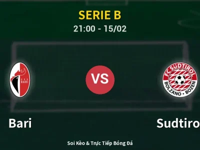 🔴 Trực Tiếp: Bari 1-2 Sudtirol – Link Xem Serie B (Full HD)