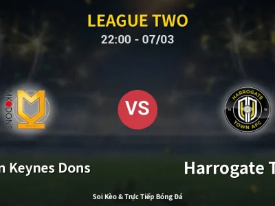 Soi Kèo Milton Keynes Dons vs Harrogate Town – 22:00 07/03 | Nhận Định, Dự Đoán Tỷ Số