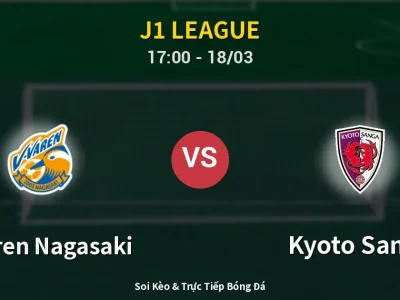 Kết Quả: V-varen Nagasaki 1-2 Kyoto Sanga – Highlight & Bàn Thắng | J1 League