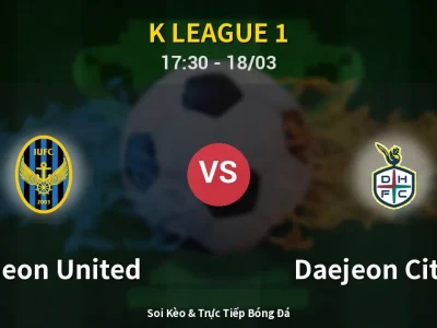 Kết Quả: Incheon United 1-3 Daejeon Citizen – Highlight & Bàn Thắng | K League 1