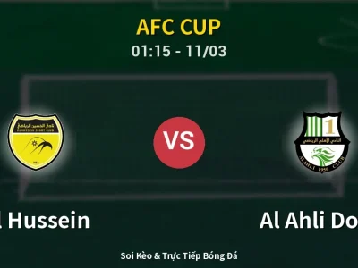 Soi Kèo Al Hussein vs Al Ahli Doha – 01:15 11/03 | Nhận Định, Dự Đoán Tỷ Số
